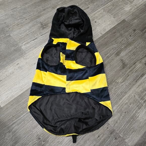 Vibrant Life Yellow & Black Hooded Bumble Bee Halloween Pet Dog Costume Dress Up - Picture 3 of 9